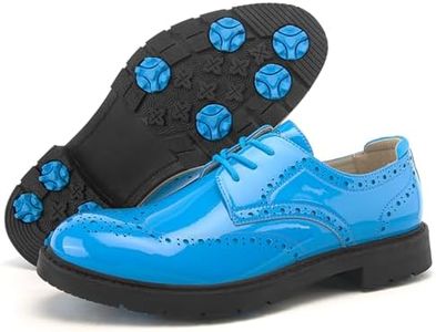Zakey Classic Golf Shoes Men Spikesless Golf Sneakers Luxury Walking Footwears for Golfers (Blue,7)
