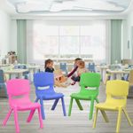 RUDRAMS Set of 4 Plastic Kids Chair || Portable Chair for Kids || Sturdy Kids Chair for 1 Year+ || Virgin Material Chairs for Kids (Pink/Blue/Yellow/Green)