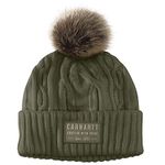 Carhartt Women's Knit pom Beanie, Basil, One Size