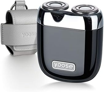 yoose Mini Afeitadora Eléctrica Hombre [IPX7, USB-C] Cuerpo de aleación y Cabezal de afeitado magnético, 7200RPM, Maquina de afeitar hombre, Afeitadora de viaje portátil (Negro)