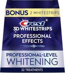 Crest Teeth Whitening Strips, Crest 3D Whitestrips Professional Effects, Enamel Safe Teeth Whitening Kit, 22 Treatments (44 Strips), Professional-Level Whitening, 19 Levels Whiter
