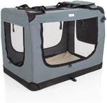 Fabric Dog Crate in Grey, L Size 82cm, Cat Pet Carrier by Cozy Pet Folding Transport Travel Cage Ideal for Dogs, Puppies, Cats, Rabbits, etc. FDC-L-GR