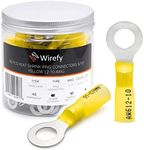 Wirefy Heat Shrink Ring Terminals 5/16" - Marine Grade Terminal Connectors - Waterproof Eyelet Wire Connectors - Red 10-12 AWG - 90 PCS