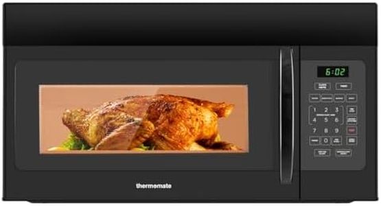 30" Over the Range Microwave Oven, thermomate 1.6 Cu. Ft. Capacity Microwave Over the Stove with One Touch, 1000 Cooking Watts, 300 CFM, 10 Power Levels, LED Lighting, Black