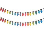 Pack of 2 Paper Rainbow Lights Bulb Garland Home Festival Decor Party Banner Christmas Garlands Xmas Garland Party Home Decoration Wedding Birthday Baby Shower Party Supplies (Finished Banner)