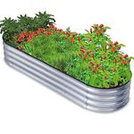 SogesHome Galvanized Raised Garden Bed Kit 6ft X 2ft X 1ft Metal Raised Planter Box Steel Kit Outdoor Ground Planter for Vegetables Flowers Herb (Silvery, 6ftX2ftX1ft)