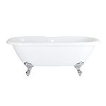 Milano Legend - White 1780mm x 825mm Freestanding Double Ended Roll Top Bath Chrome Ball & Claw Feet