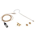 Rannsgeer Mini Headset Microphone Replacement Earhook Headset Mic for Audio Technica Wireless System (Tan)