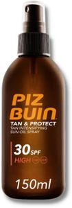 Piz Buin - Protection Solaire, Spray Huile Tan & Protect Accélérateur de Bronzage SPF 30 - Spray Haute Protection 150 ml