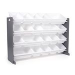 Humble Crew Extra-Large Kid's Toy Storage Organizer w/ 20 Bins, Universal, Grey/White (WO180)