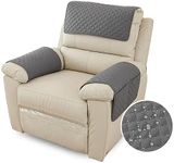 FANSU Armchair Protector for Recliner Chair with Armrests, Armchair Cover with Pockets for TV Chair, Waterproof and Non-Slip Furniture Protector for Sofa, Chair (1 Seater, Dark Grey)