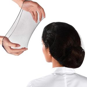 Hair Net 100 Pcs, Smilco 20 Inches Elasticity Invisible Elastic Mesh Wig Nets for Hair Bun Making Ballet Dancer Kitchen Food Serive (Black)