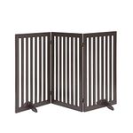 beeNbkks Freestanding Pet Gate for Dogs with 2PCS Support Feet, Foldable Wooden Dog Gates for Doorways Stairs, Indoor Pet Puppy Safety Fence, Espresso