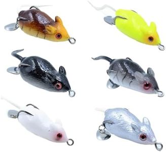 Leurres De Pêche Souris Souples d'eau Douce,Leurre De Pêche Souris - Leurres de Basse réalistes - Appât de pêche Efficace, leurre pour Bar, Perche Jaune, doré, brochet, Truite musquée
