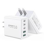 5-Port USB C Charger Block, Total 50W USBC Charger Fast Charging Block with USB-C&USB-A Wall Plug Power Adapter Outlet Multiport Type C Box Cube Chargeur for iPhone 15, Samsung S23, Pixel 7, Tablet