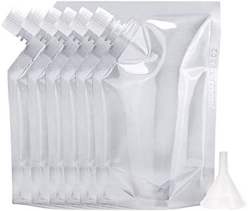 Concealable and Reusable Cruises Flask kit Plastic Liquor Pouches Flask Sneak Anywhere Drinking Flask Water Bottle kit (8OZ-6PCS+Funnel kit)