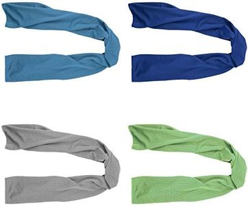 4 Packs Cooling Towel (40"x 12"), Ice Towel, Microfiber, Soft Breathable Chilly Towel Stay Cool for Yoga, Sport, Gym, Workout, Camping, Fitness, Running, Workout & More Activities (Multicolor)