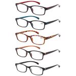 Reading Glasses 5 Pack Fashion Spring Hinge Readers Men & Women Comfortable Glasses for Reading (3.00, 5 Pack Mix Color)