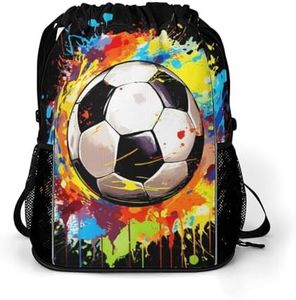 ZCJB-WSRY Soccer Drawstring Backpack for Kids Boys Girls Women Men