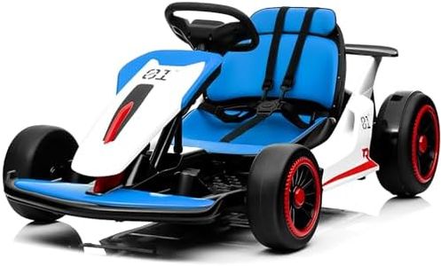 Go Kart, JOYRACER Ride On Race Car for Kids, 24V Drift Kart Car W/ 10Ah Large Battery, 2x150W Powerful Motor, Drift/Sports Mode, Music, Max Load 110lbs, 2 Speed Available