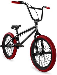 Elite BMX Bicycle 20” & 16" Freestyle Bike - Stealth and Peewee Model (Stealth Black Red, 20")
