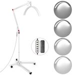 LUMOORASOL Lash Lamp for Eyelash Extensions - Adjustable Height & Brightness for Beauty, Tattoo, Artists, Nail Tech, Esthetician Light - Rotating Half Moon - with Phone Holder (36W, White)