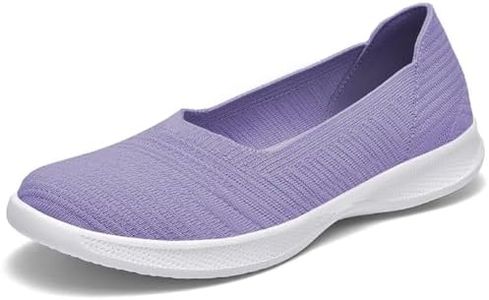 konhill Women's Slip on Loafers - Comfy Walking Tennis Low-Top Ballet Flat Nurse Shoes Casual Sneakers 6.5 US Purple,37.5