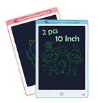 LCD Writing Tablet 2 Pack, 10 Inch Colorful Doodle Board Drawing Tablet for Kids, Kids Learning Travel Games Activity Toys Birthday Gifts for 3 4 5 6 7Year Old Boys and Girls Toddlers