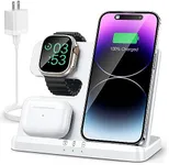 JARGOU 3 in 1 Charging Station for Apple Wireless Charger for iPhone 15 14 13 12 11 X 8 Series Wireless Charging Station for Multiple Devices for Apple Watch Charger for AirPods 2/3/Pro/Pro 2