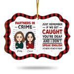 Personalized Partners in Crime Ornament, Best Friend Ornament, Friend Ornament, Besties, Custom Ornament, Long Distance Gift, Christmas Ornament, Friendship, BFF