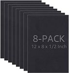 RHBLME 8 Pcs Adhesive Chloroprene Rubber Foam Sheet, 12 x 8 Inch High Density Foam Padding, 1/2 Inch Thick Self Stick Neoprene Foam Sheet for Heat Insulation, Shockproof, Pressure Resistance, Black