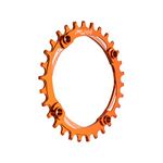 Funn Solo Narrow Wide Chainring for 9 10 11 12 Speed Chain, Fits 104mm BCD Interface Crankset, Single Speed Bike Chain Ring for MTB, BMX Bike, Gravel Bike and Road Bike (30T, Orange)