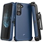 MYBAT Pro Shockproof Maverick Series Case for Samsung S22 Plus 6.55'' with Belt Clip Holster, Heavy Duty Military Grade Drop Protective Case with 360° Rotating Kickstand for S22+ (Blue)