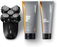 MANSCAPED® The Dome Shaver™ PRO Package - Head Shaver for Bald Men, Five Rotary Blade Design with SkinSafe® & FlexAdjust Technology, Head & Face Power Shave Gel, Dome Soother Aftershave Lotion