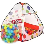 Kiddey Kids Ball Pit Play Tent - 100 Ball Pit Balls Included - Pops up No Assembly Required - Use as a Ball Pit or As an Indoor/Outdoor Play Tent, (Ball Pit with Balls)