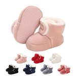 outfit spring Baby Winter Warm Fleece Bootie, Newborn Non-Slip Soft Sole Winter Shoes Sock Shoes Cute Adjustable Crawling Shoes Prewalker Boots for Girls Boys Toddler 0-18 Months Pink 6-12 Months