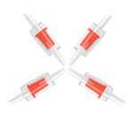 4pcs Aquarium Check Valves for Common Air Pumps,Aquarium Air Pump Check Valves Red Clear Plastic One Way Non-Return Check Valve Aquarium Air Pump Accessories for Airline Tubing Fish Tank,4mm