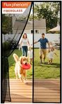 Flux Phenom Heavy Duty Fiberglass Magnetic Screen Door 38 x 82 Inch - Bugs Out, Breeze in - 9min Install Auto-Sealing Double Stitched Mesh, 52 Magnets, Hands Free for Patio Doors, Pet & Kid Friendly