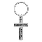 M Men Style With All God Things Are Possible (Matthew 19.26) Black And Silver Stainless Steel Keychain For Men And Women LSK22030