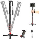 Manbily Extendable Camera Aluminum Monopod with Feet Portable Travel Monopod with Removable Tripod Stand Base for DSLR Canon Nikon Sony Video Camcorder 5 Sections 67-in 170cm Max Load 15.5lbs(A-222)