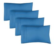 Queen Size Pillow Cases Set of 4 - Soft, Premium Quality Pillowcase Covers - Machine Washable Protectors - 20x40, 20x36 & 20x48 Pillows for Sleeping - Queen Size Royal Blue Pillow Cover Bedding