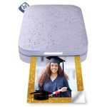 HP Sprocket Portable 2X3" Instant Wireless Photo Color LED Printers (Lilac) Print Pictures On Zink Sticky-Backed Paper From You, Gray