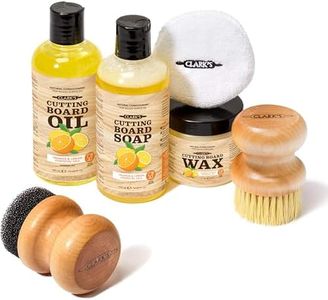 CLARK'S Cutting Board Oil And Wax Kit - Restore The Beauty Of Your Wood - 3-Step Care Solution - Clean Your Wood In All Natural Chemical Free Way - Prevents Cracking Or Warping - Food Safe