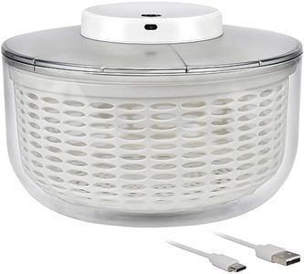 Electric Salad Spinner - Large 6L Capacity, USB Rechargeable, Fast Vegetable Drying, BPA-Free Kitchen Vegetable Dryer and Salad Dryer for Vegetables, Noodles, and Fruits