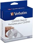 Verbatim CD/DVD Paper Sleeves-with Clear Window 100pk