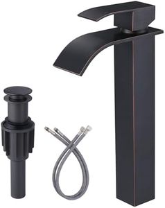 Vessel Sink Faucet Single Hole: ARCORA Oil Rubbed Bronze Tall Bathroom Faucet, Single Handle Tall Waterfall Bathroom Faucet with Pop Up Drain and cUPC Supply Lines