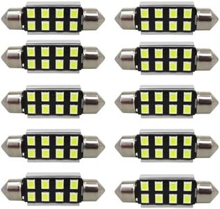 WLJH 10pcs White 36mm Festoon LED 3030 Chipsets DE3425 3021 6418 Canbus LED Blub for Car Interior Dome Reading Map License Plate Door Courtesy Lights Lamp-2Yrs Warranty