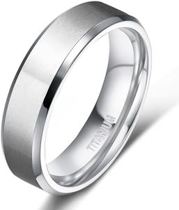 TIGRADE Titanium Rings 4MM 6MM 8MM 10MM Wedding Band in Comfort Fit Matte for Men Women, Silver, 6MM, Size 10.5