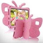 FunnyWin iPad Mini 6 5 Tablet Case Kids,iPad Mini 6 8.3 Butterfly Case with Kickstand Light EVA Full Boby Drop Protective Rugged Shockproof Kid-Proof iPad Mini Kid Tablet Case for Girl Kid Gift (Pink)