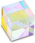 HDCRYSTALGIFTS 25mm Optical Glass X-Cube Prism RGB Dispersion Prism Physics and Decoration Light Spectrum Educational Model Photography Props